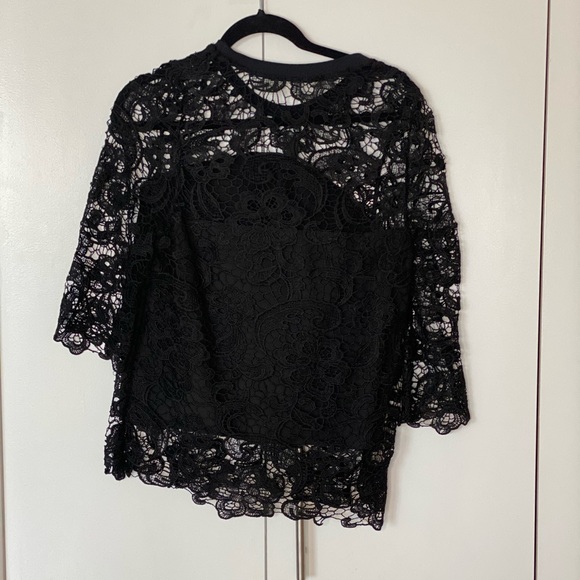 Zara Black Lace Sweatshirt - Picture 3 of 5